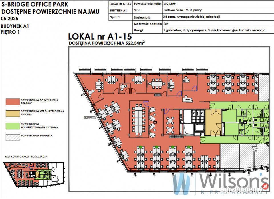 wynajmu lokalu Warszawa Wał Miedzeszyński 523m2