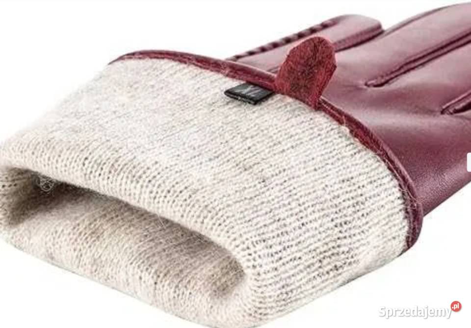 Nowe Włoskie rękawiczki z prawdziwej skóry Uniseks Poraj