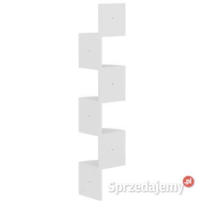 vidaXL Narożna półka ścienna biała 19x19x123 Półki Dom i Ogród