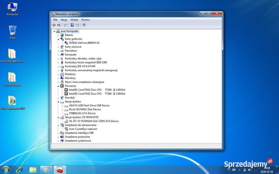 Acer 5920G Core2Duo Intel Core 2 Duo T7300Ram3Gb Włocławek