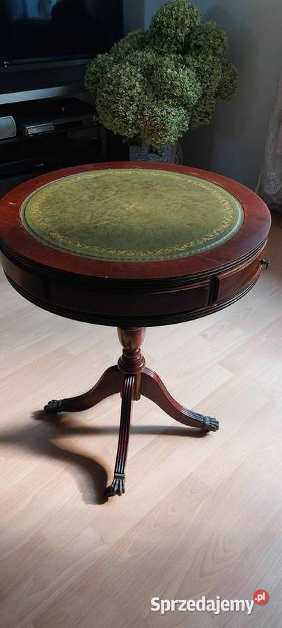 stolik antyczny drum table polowa xx wieku