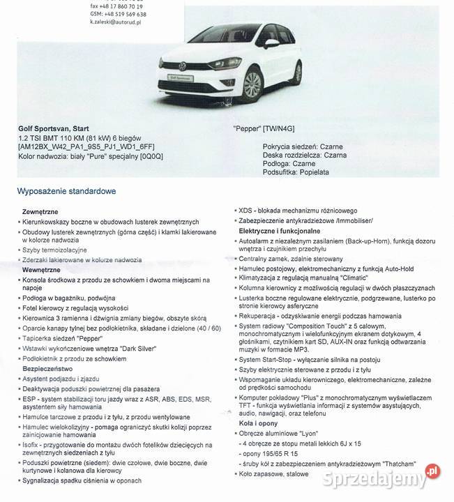 GOLF SPORTSVAN BEZWYPADKOWY SALON POLSKA Motoryzacja sprzedam