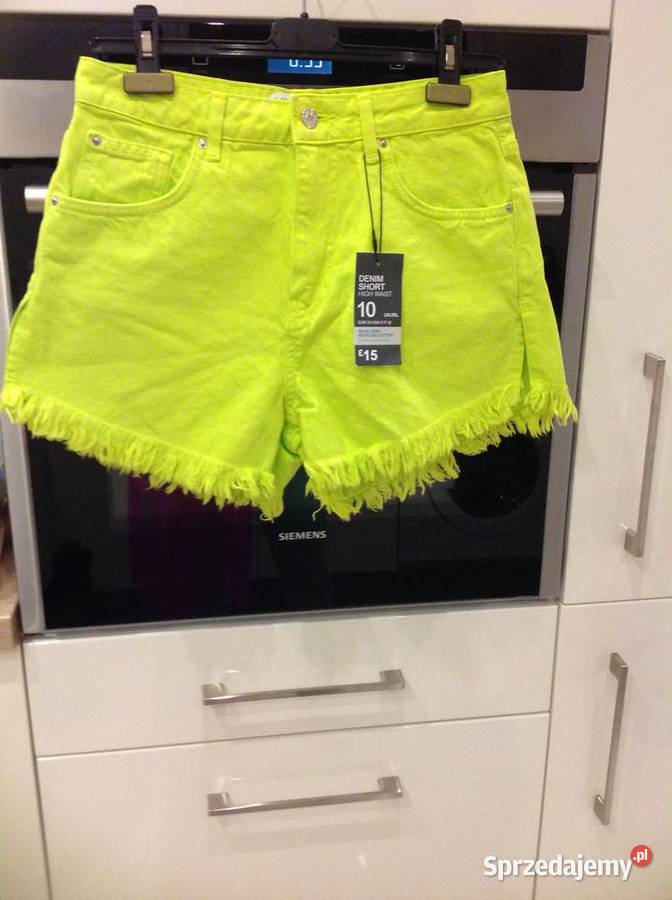 Spodenki Szorty Damskie Jeans 38 Limonka NOWE Nowa Sól