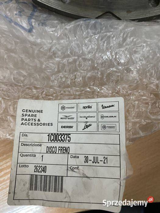 Tarcza hamulcowa zacisk klocki Piaggio MP3 Poznań