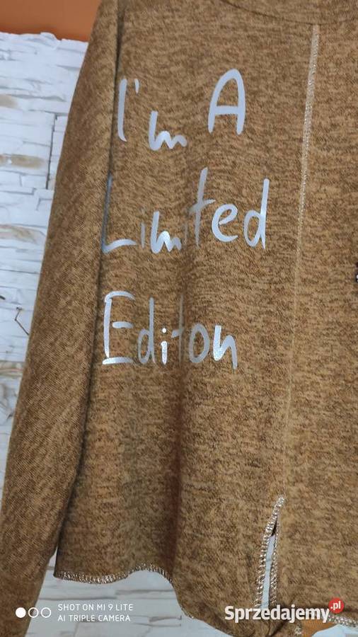 Bluzka włoska dzianina miodowy melanż długi Gdańsk sprzedam