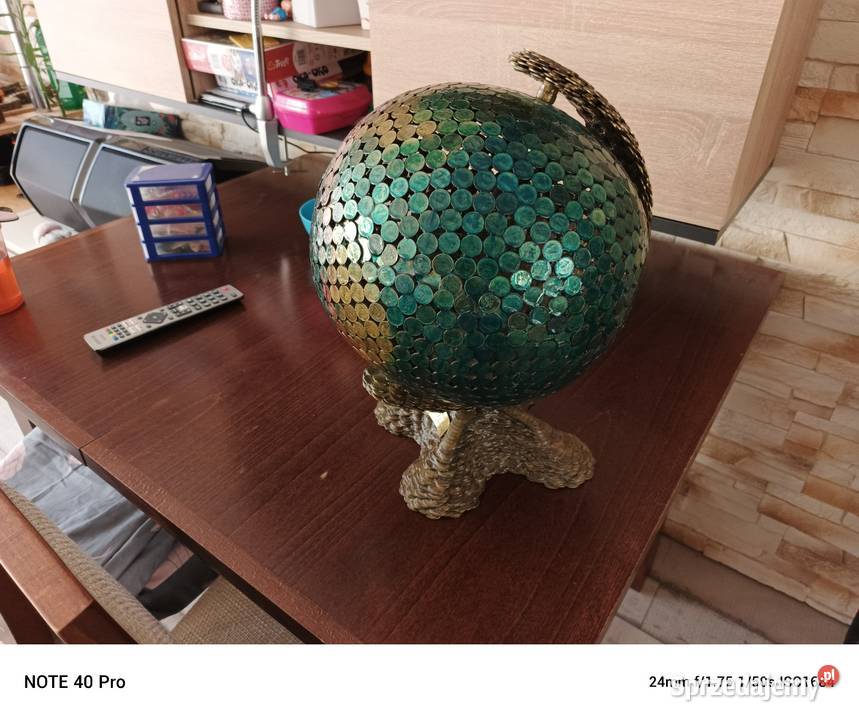 Ręcznie wykonany globus z polskich monet Gorzów Wielkopolski