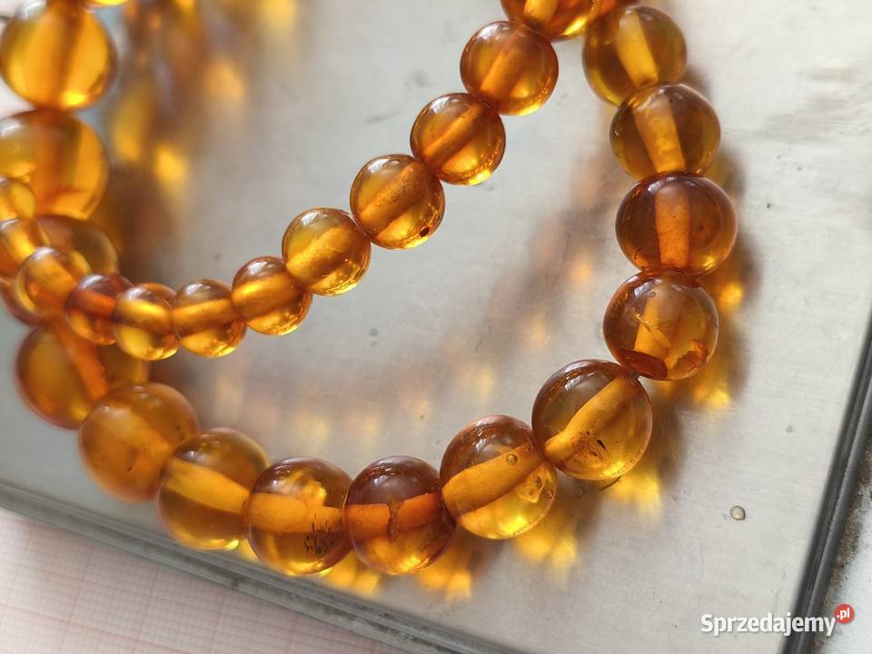 Naszyjnik Bursztyn Kulki Vintage podlaskie Białystok sprzedam