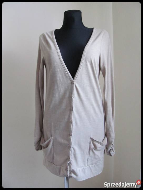 Kardigan narzutka beżowa zapinana na guziki 40 L Płock