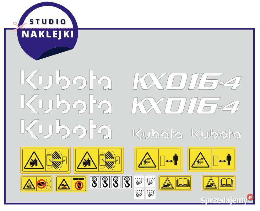 Naklejki Minikoparka Kubota KX0164 Komplet Łagów
