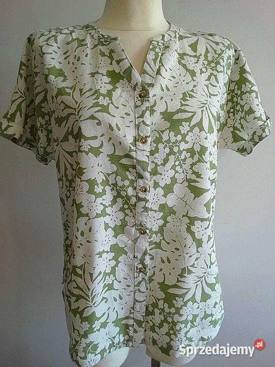 Bluzka Koszula Lniana Len Wiskoza Komfortowy krótki Łomża sprzedam