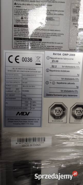 Nowe Agregaty Chłodnicze VRF MDV Midea V6 56 kW Zgierz sprzedam