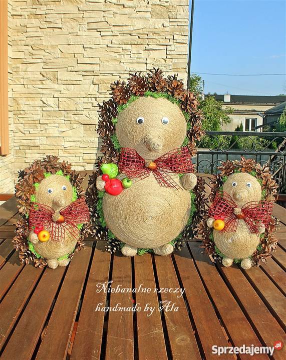 Jeż z szyszek jeż jeżyk prezent dekoracja jesień Dekoracje i ozdoby