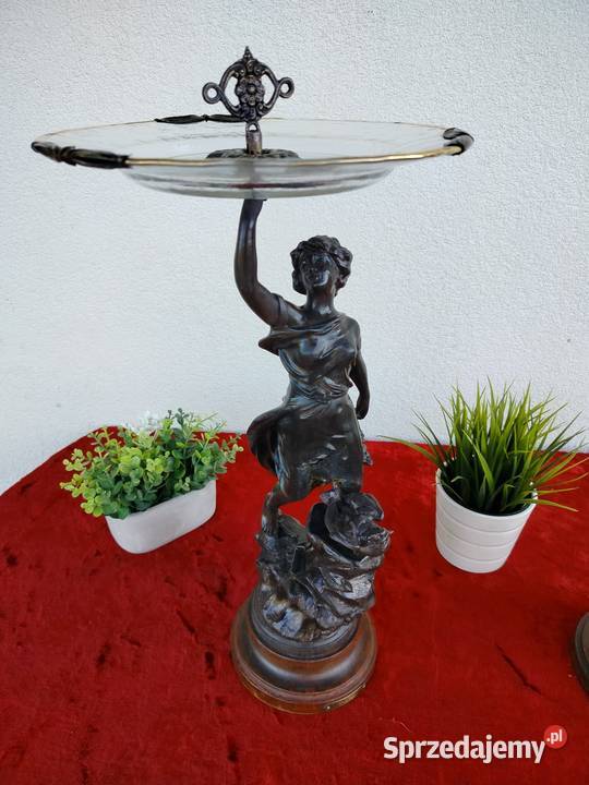 Piękny komplet starych figuralnych pater Kęty