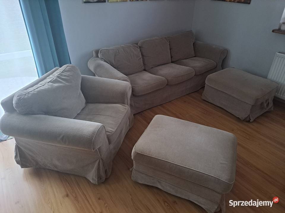 Sofa fotel 2 podnóżki Augustów sprzedam
