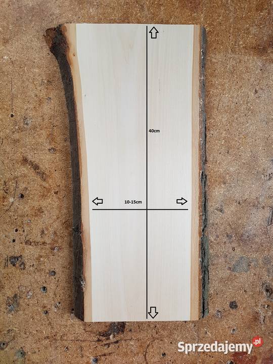 Deska lipowa z korą 40x125x25 rzeźba ikony Łódź