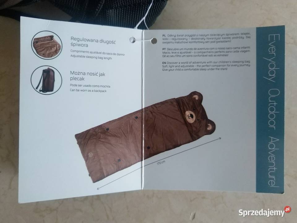 NAJTANIEJ Śpiwór Dziecięcy Miś 200g 170 Szelki śląskie