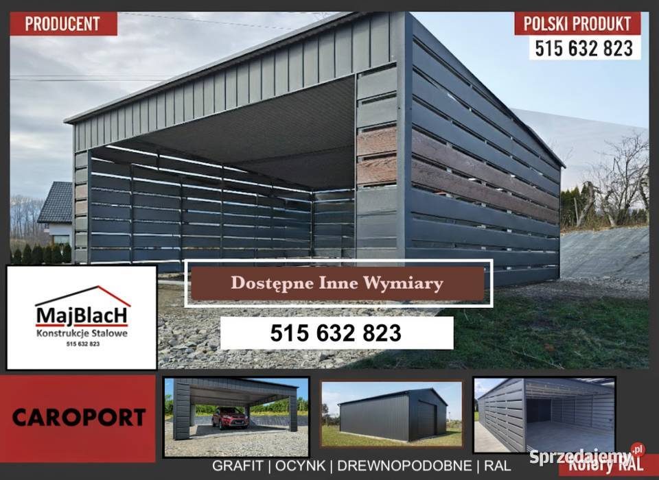 Garaż BlaszanyAltana Wiata na Samochód Montaż  Parczew