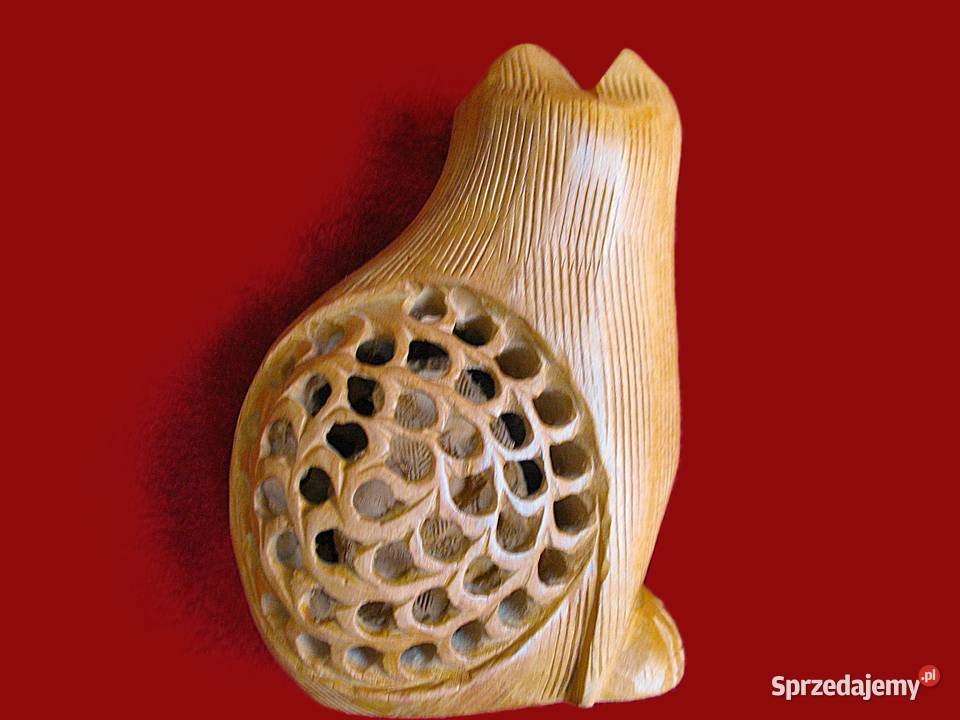Kot Stara Figurka twarde drewno 10 x 8 x 4 mazowieckie Siedlce