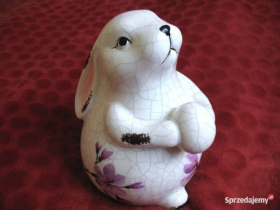 Zając z efektem crackle porcelana 20 x 15 x 14 Siedlce