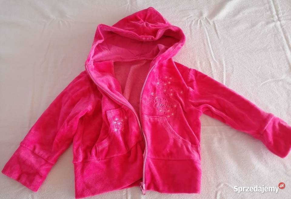 Bluza welurowa rozpinana z kapturem rozmiar 80 Rozmiar 80