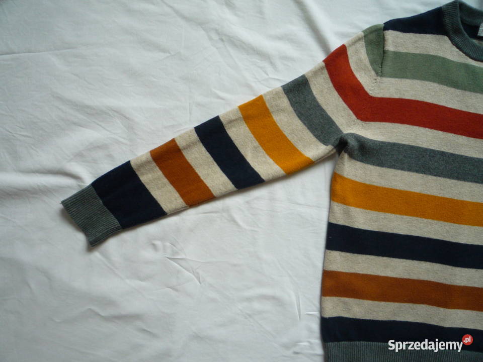 HM 122128 Sweter chłopięcy kolorowe pasy Bawełna Szczecin
