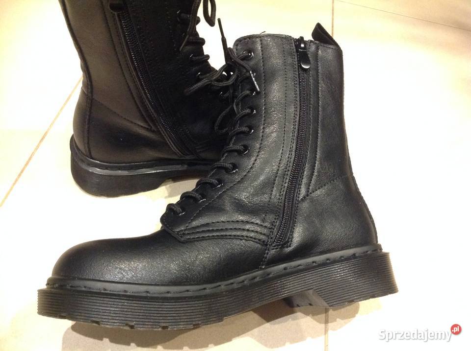 Martensy Skórzane Buty Damskie 37375 Czarne NOWE Obuwie lubuskie Nowa Sól sprzedam