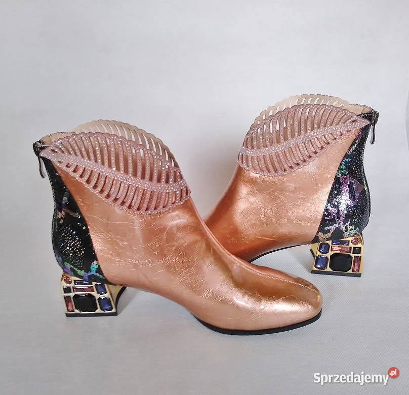 Botki skórzane z kamieniami 39 Miastko