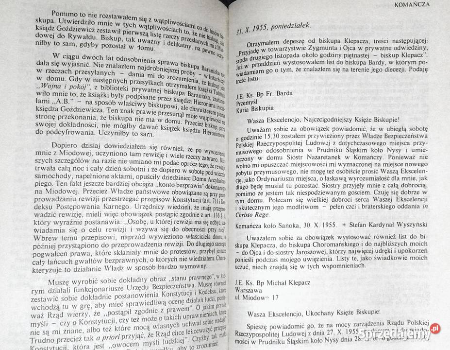 Zapiski więzienne Stefan Wyszyński Chełm