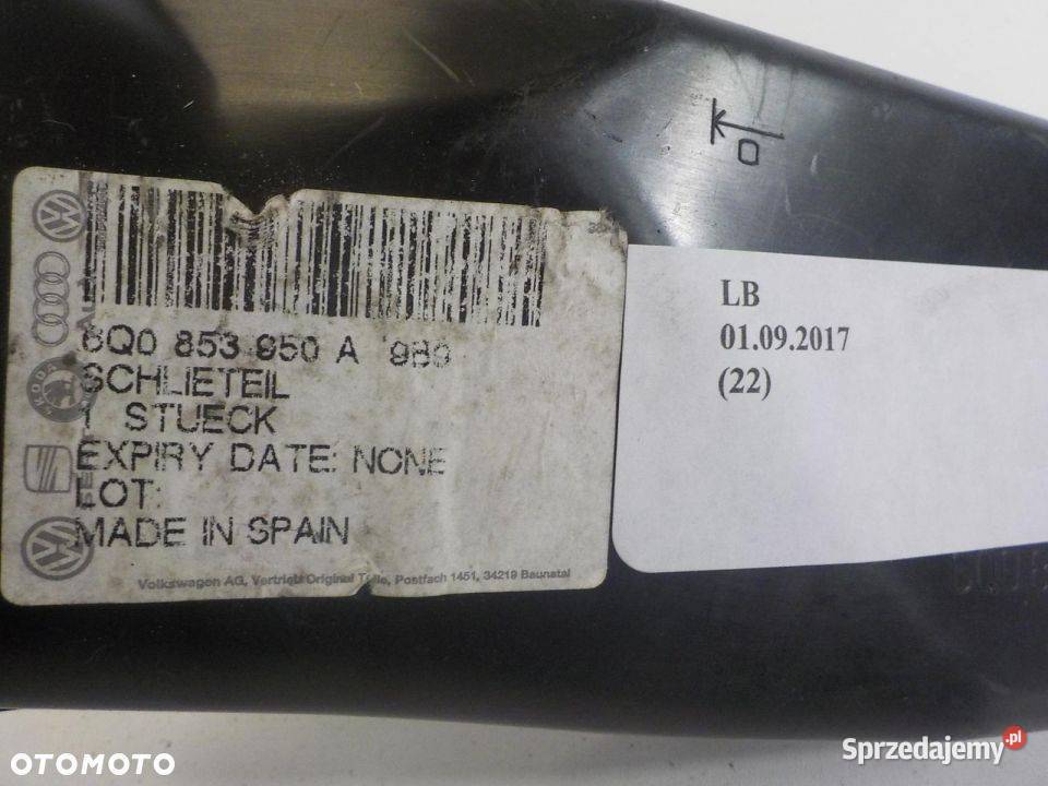 6Q0853950A ZAŚLEPKA KRATKI ZDERZAKA VW SEAT