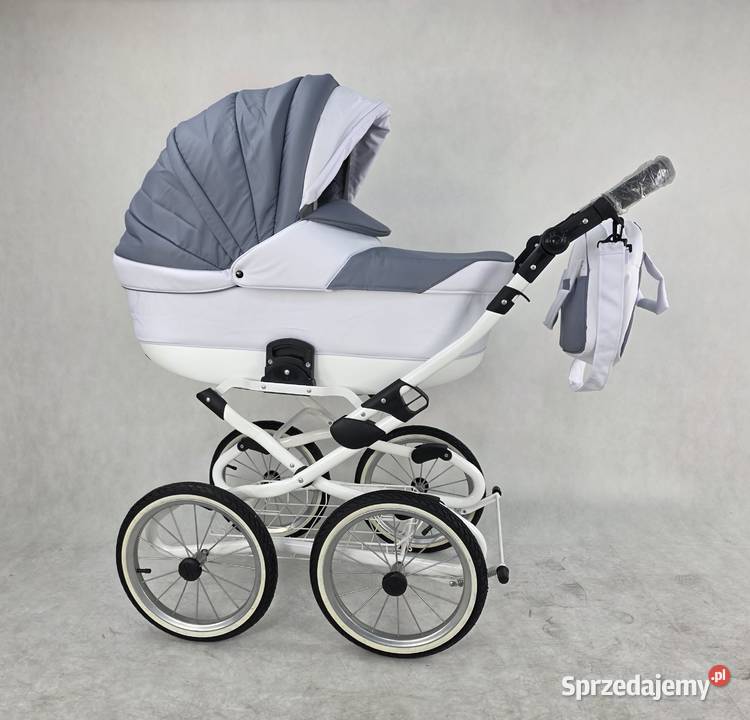 Nowy Wózek dziecięcy Retro zestaw 3w1 Lameiro Zdejmowana tapicerka