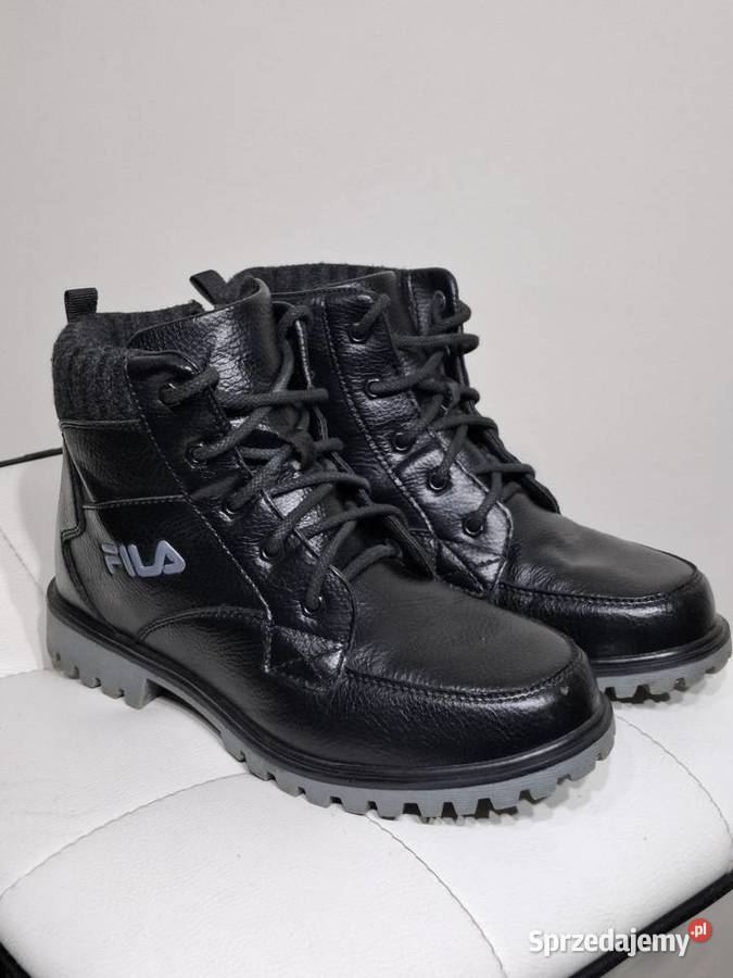 Fila 38 czarne ocieplane trapery zimowe skóra ekologiczna Kraków