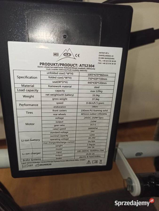 Wózek inwalidzki elektryczny nowy AT52304 Białystok