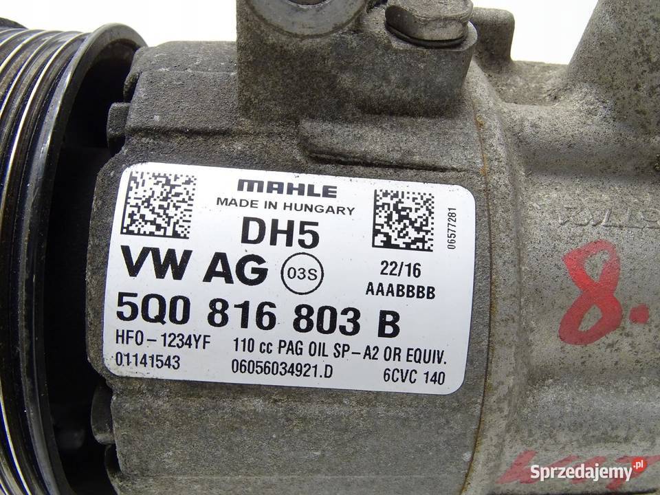 SPRĘŻARKA KLIMATYZACJI 5Q0816803B 16 20 TDI GOLF małopolskie sprzedam