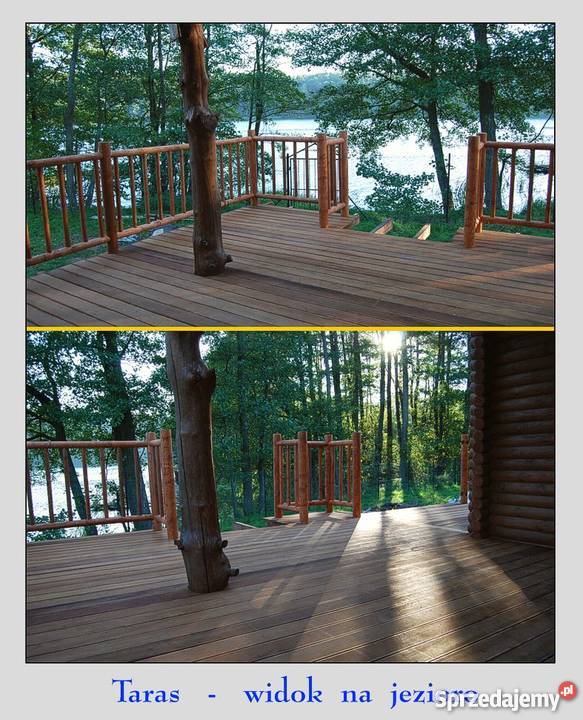 Dom jeziorem z bali całorocz b duży bud Człopa