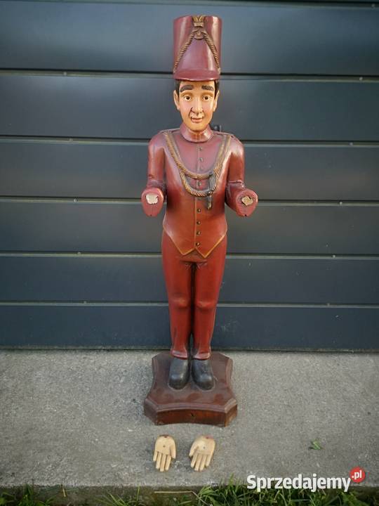 Drewniana statua figurka lokaja Aleksandrów Łódzki