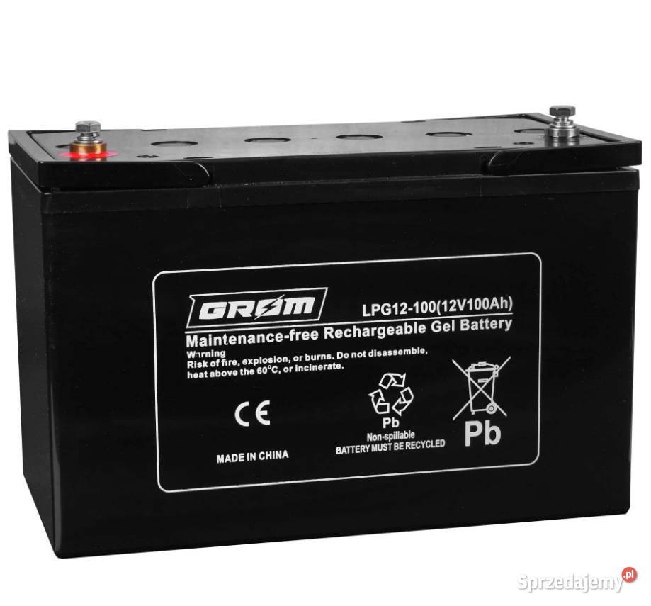 Akumulator żelowy GROM 12V 100Ah LPG12100 akumulatory Kalisz