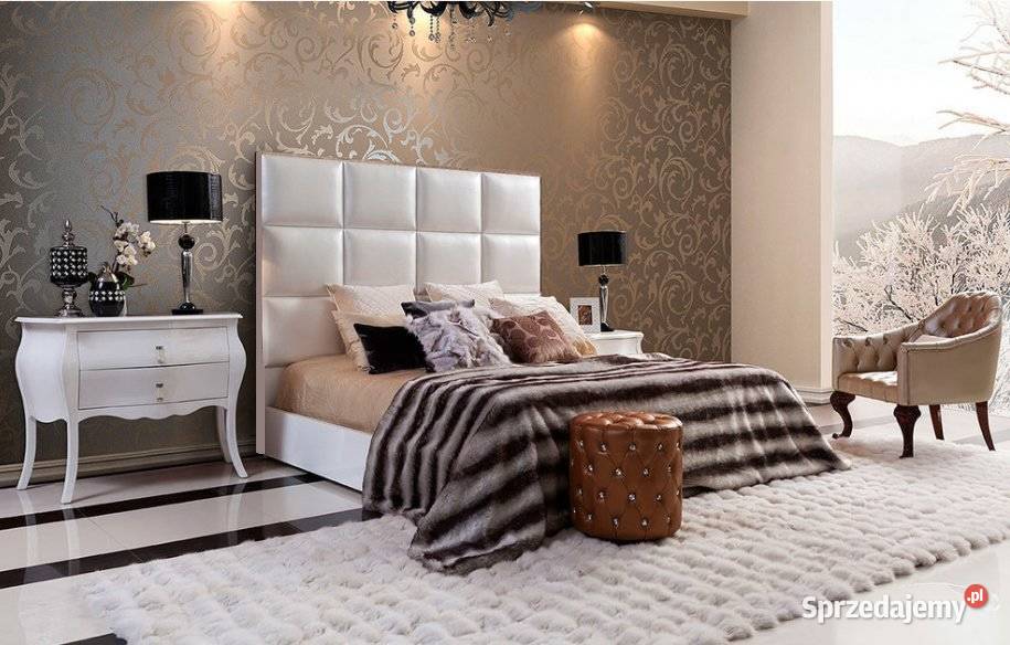 Łóżko Modulo z tapicerowanym wysokim zagłowiem 140x200