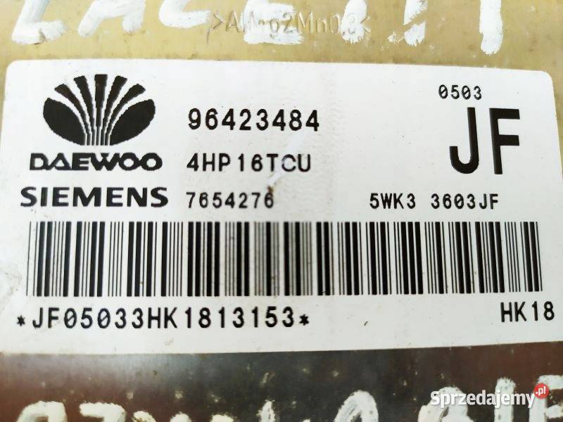 STEROWNIK SILNIKA CHEVROLET NUBIRA 4HP16TCU