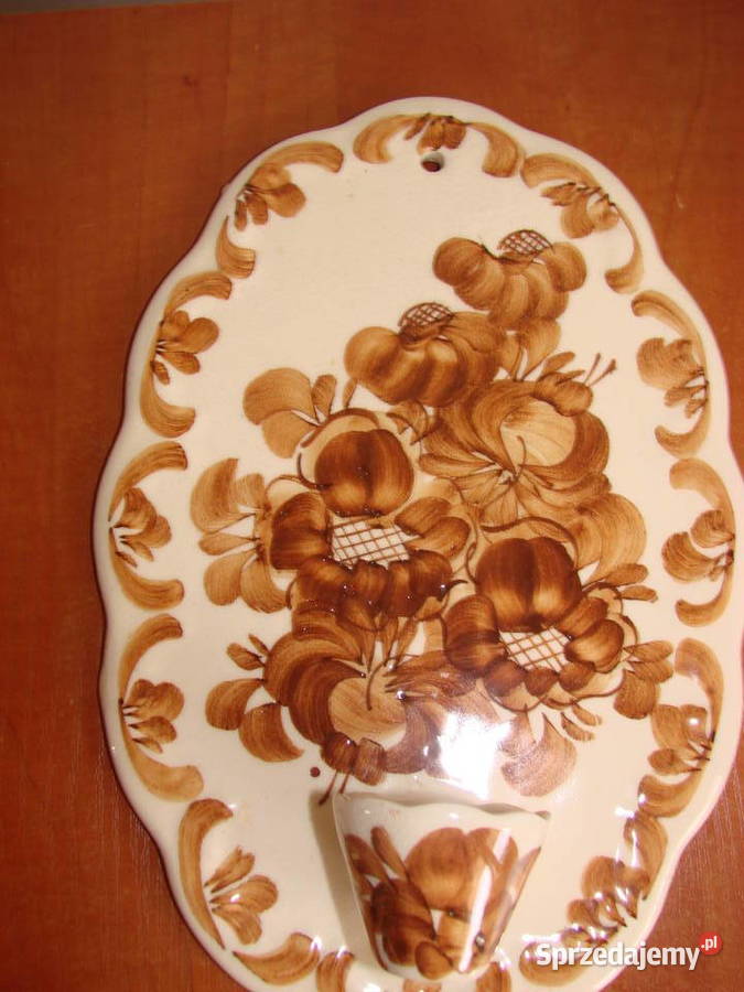 fajansowy świecznik naścienny Pruszcz Gdański sprzedam