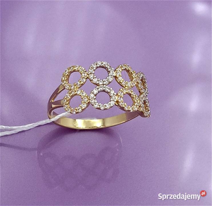 20 Pierścionek r18 Złoty pr585 Kółeczka Z1003 wielkopolskie Poznań