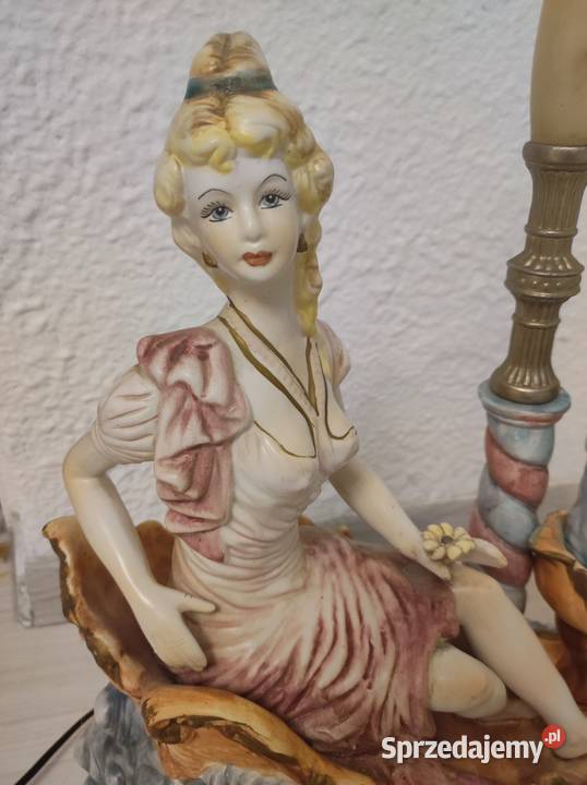 Porcelanowa lampa Capodiamonte Porcelana i szkło dolnośląskie Łagiewniki