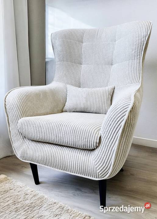 Fotel Tapicerowany Lord Sztruksowy Szary Dostawa Tarchały Małe