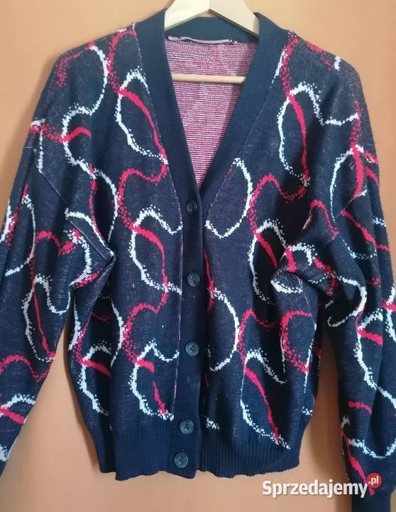 Sweter damski rozpinany wzorzystyDzianina