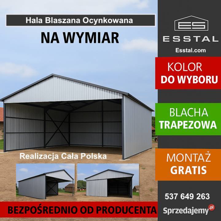 Garaż  OTWARTY Wiata Hala Garaż Blaszany ESSTAL Nieruchomości Przysucha