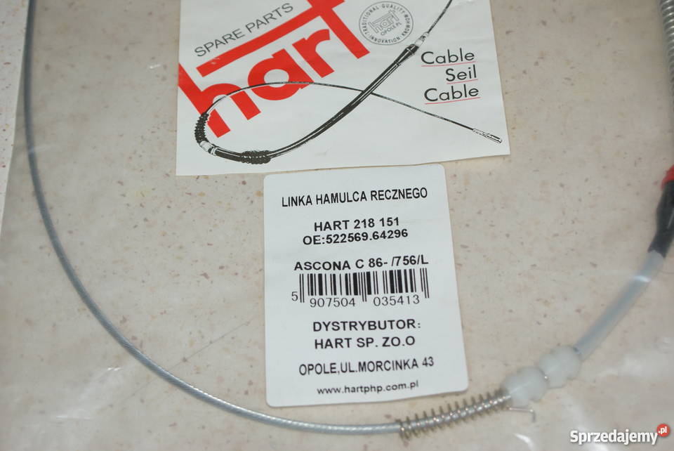 Linka hamulca ręcznego lewa wymiar 756 OPEL Białobrzegi sprzedam