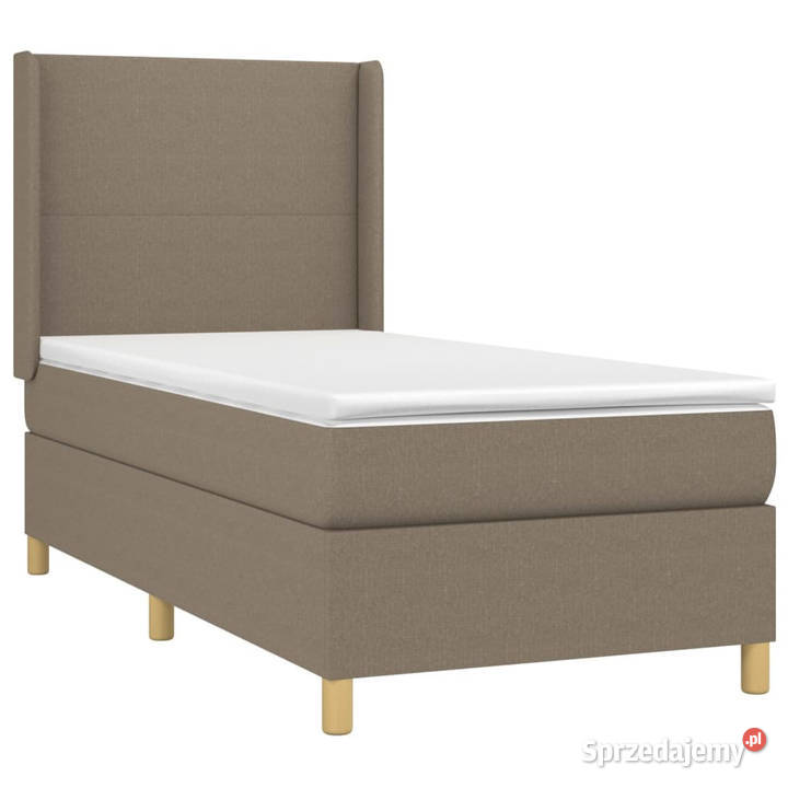 Łóżko kontynentalne z materacem taupe tkanina 193cm Warszawa sprzedam