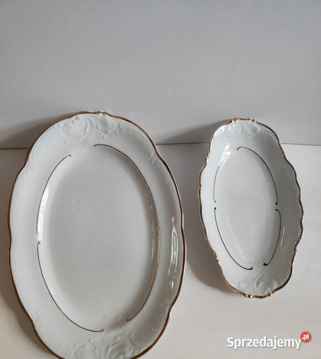 2 zabytkowy półmisek talerz owalny z porcelany Kielce