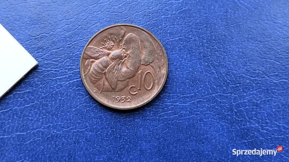 Stare monety 10 centesimi 1932 Włochy Lesko