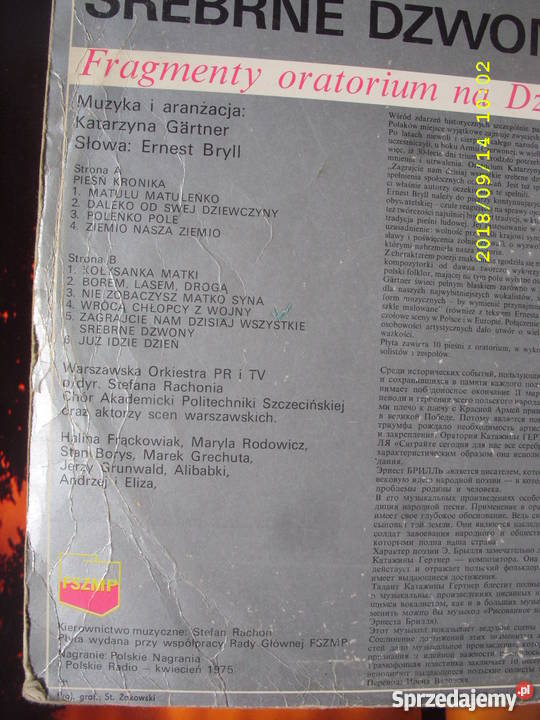 LP folk SREBRNE DZWONYKGERTNER E BRYLL Wołów