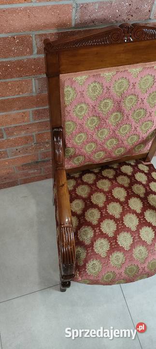 Piękny fotel biedermeier antyk Łagów